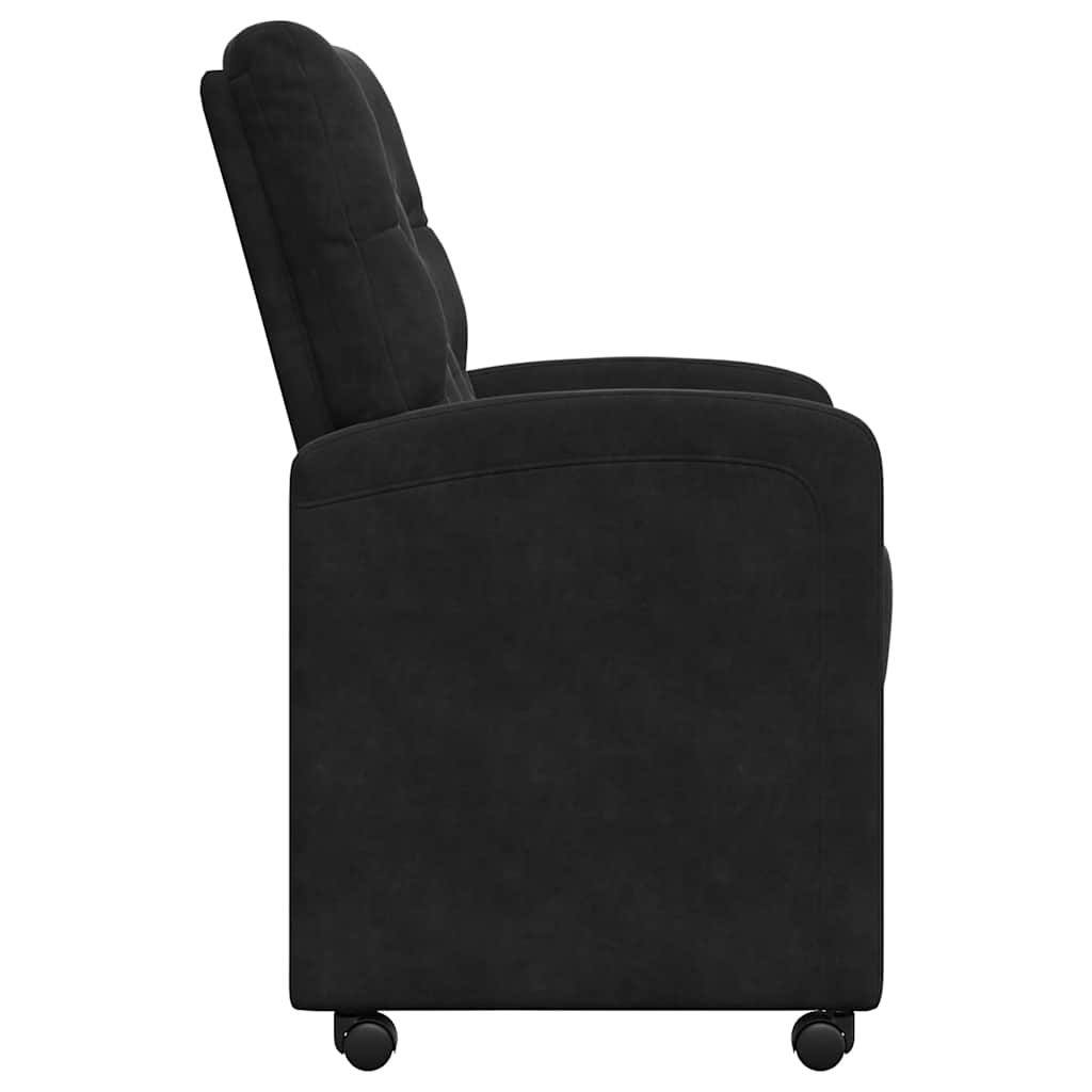 Spisebordsstole med hjul 2 pcs Sort 58 x 67 x 97 cm Fløjl