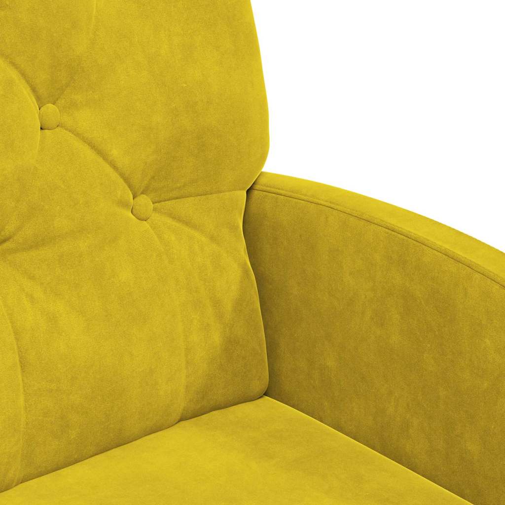 Spisebordsstole med hjul 2 pcs Gul 58 x 67 x 97 cm Fløjl