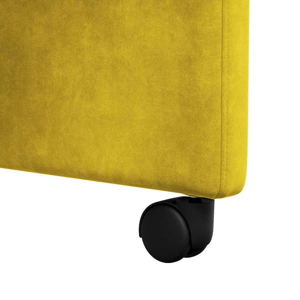 Spisebordsstole med hjul 2 pcs Gul 58 x 67 x 97 cm Fløjl
