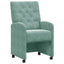 Spisebordsstole med hjul 2 pcs havgrøn 58 x 67 x 97 cm Fløjl