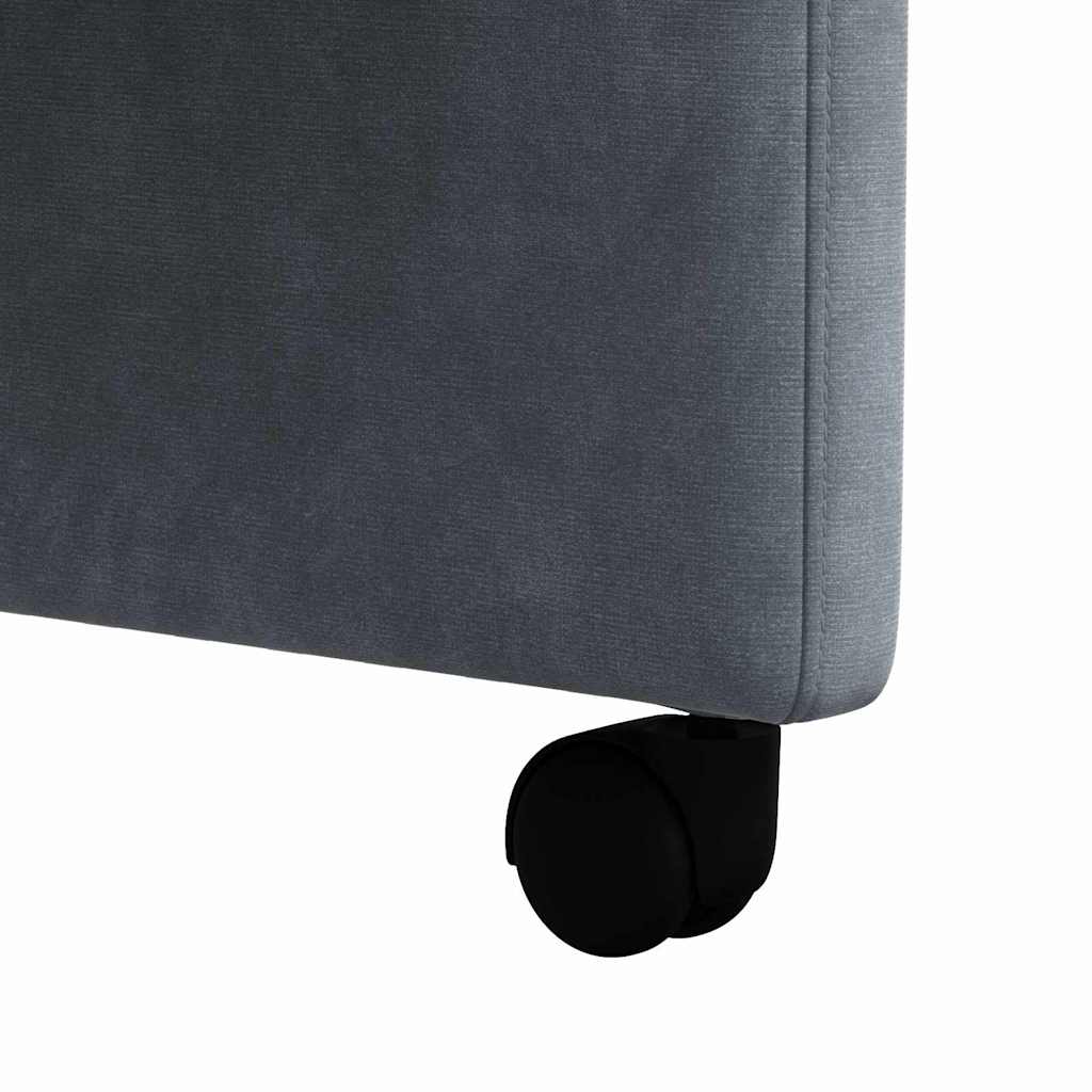 Spisebordsstole med hjul 2 pcs Mørkegrå 58 x 65 x 98 cm Fløjl