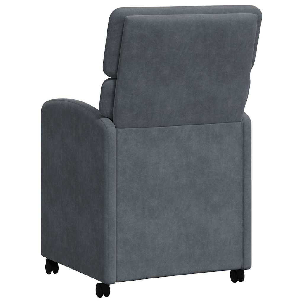 Spisebordsstole med hjul 2 pcs Mørkegrå 58 x 65 x 98 cm Fløjl