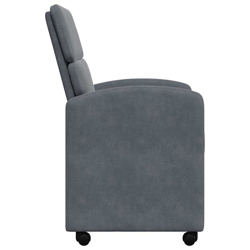 Spisebordsstole med hjul 2 pcs Mørkegrå 58 x 65 x 98 cm Fløjl