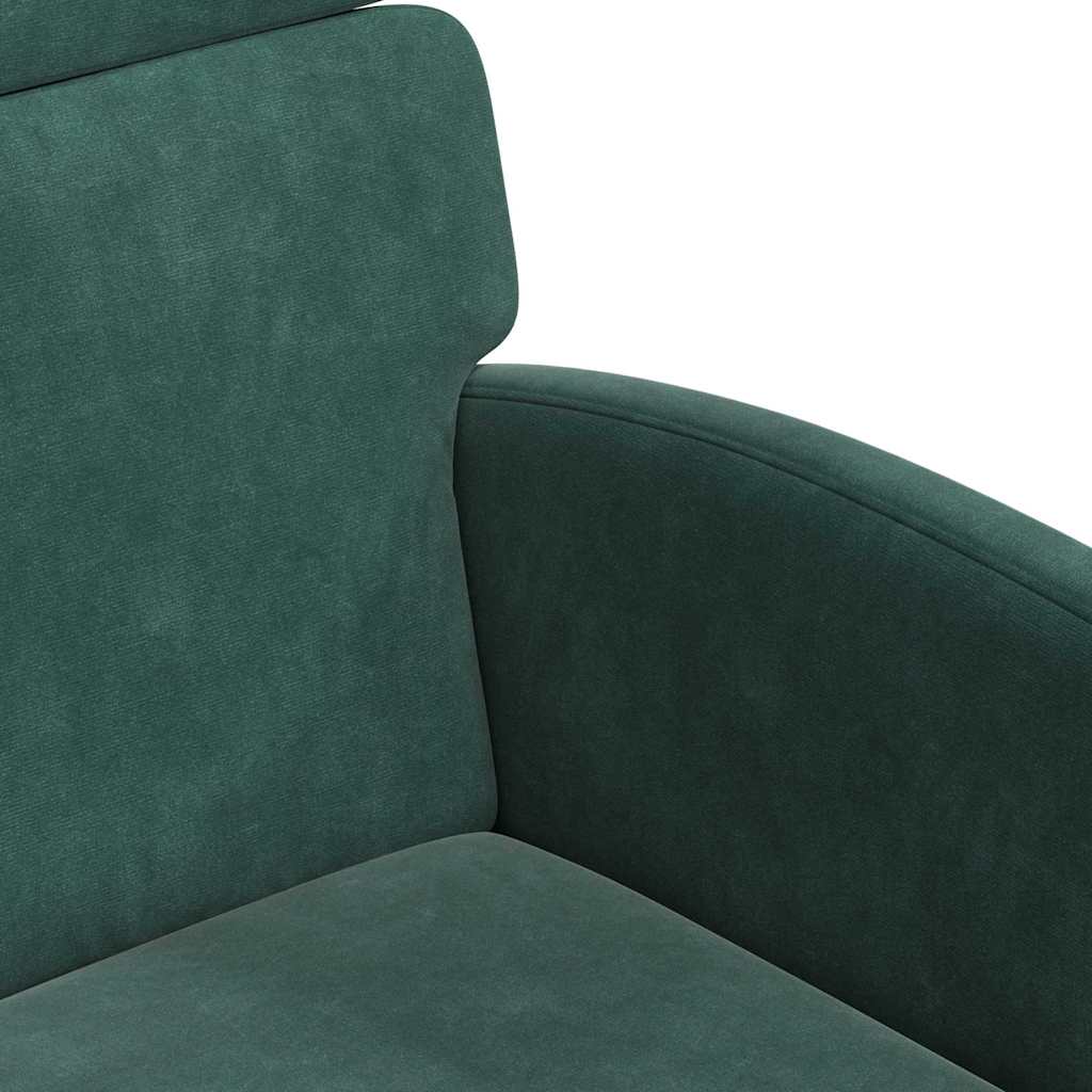 Spisebordsstole med hjul 2 pcs Mørkegrøn 58 x 65 x 98 cm Fløjl
