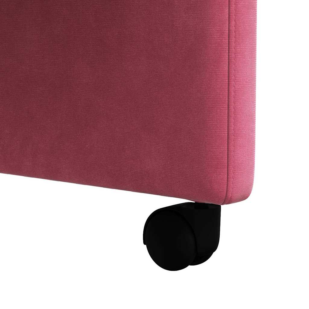 Spisebordsstole med hjul 2 pcs Vinrød 58 x 65 x 98 cm Fløjl