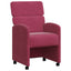 Spisebordsstole med hjul 2 pcs Vinrød 58 x 65 x 98 cm Fløjl