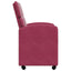 Spisebordsstole med hjul 2 pcs Vinrød 58 x 65 x 98 cm Fløjl