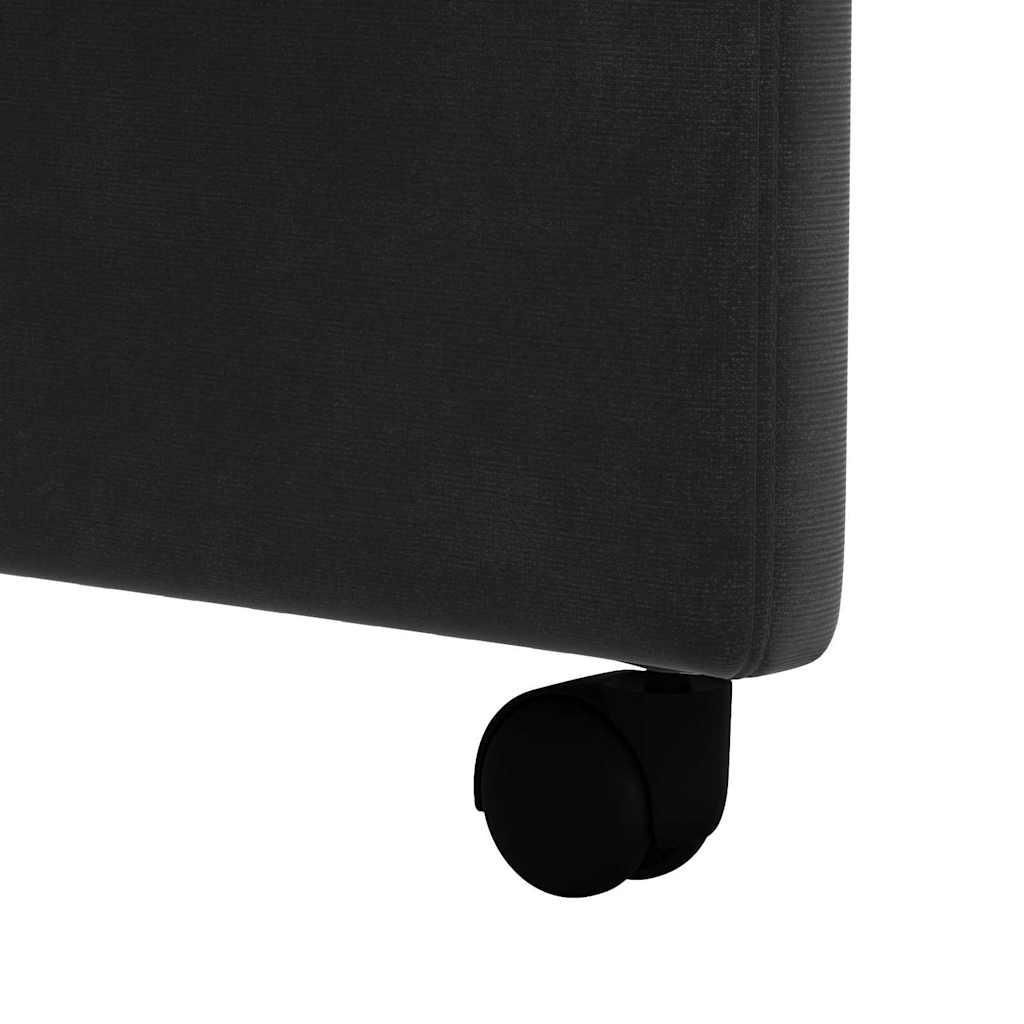 Spisebordsstole med hjul 2 pcs Sort 58 x 65 x 98 cm Fløjl