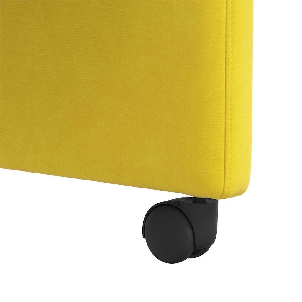 Spisebordsstole med hjul 2 pcs Gul 58 x 65 x 98 cm Fløjl