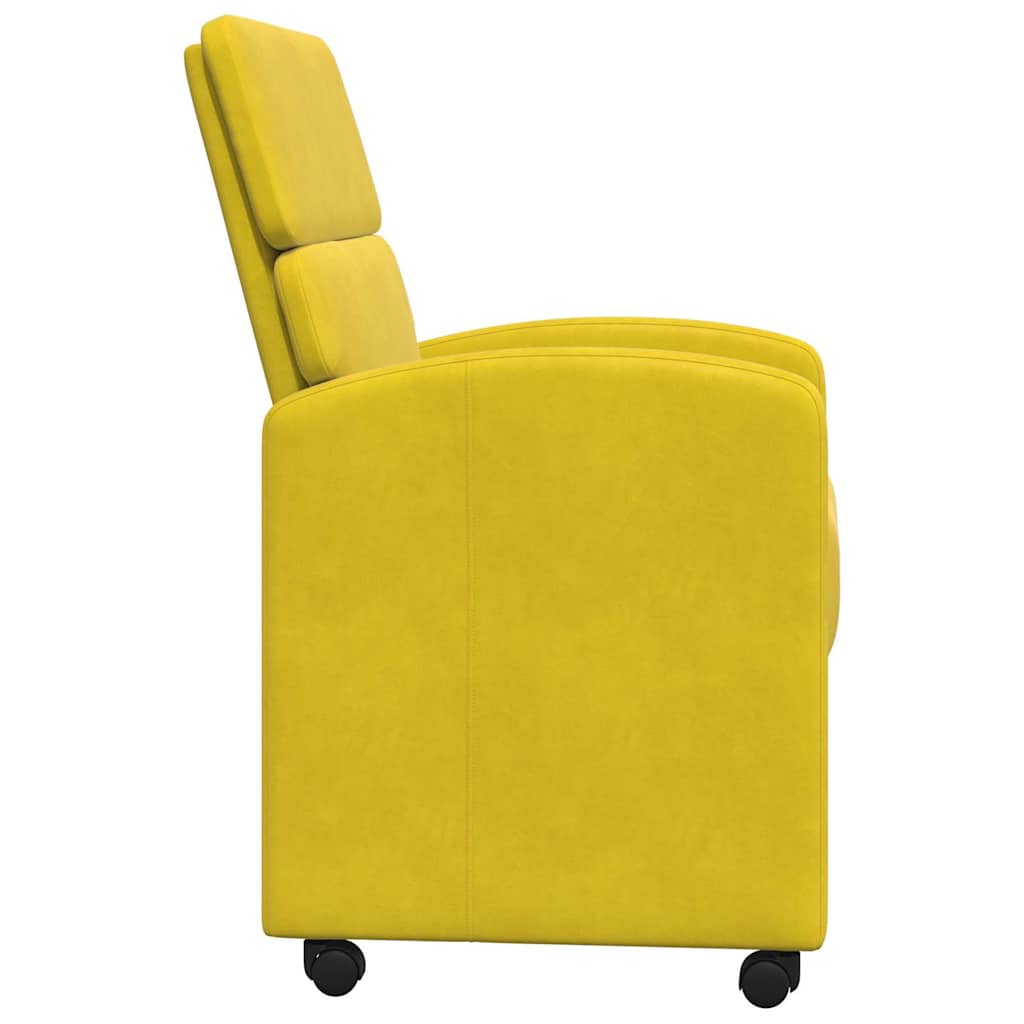 Spisebordsstole med hjul 2 pcs Gul 58 x 65 x 98 cm Fløjl