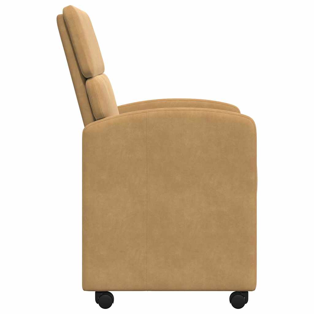 Spisebordsstole med hjul 2 pcs Brun 58 x 65 x 98 cm Fløjl