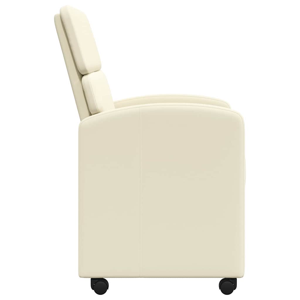 Spisebordsstole med hjul 2 pcs Creme 58 x 65 x 98 cm Kunstlæder