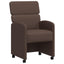Spisebordsstole med hjul 2 pcs Brun 58 x 65 x 98 cm Kunstlæder
