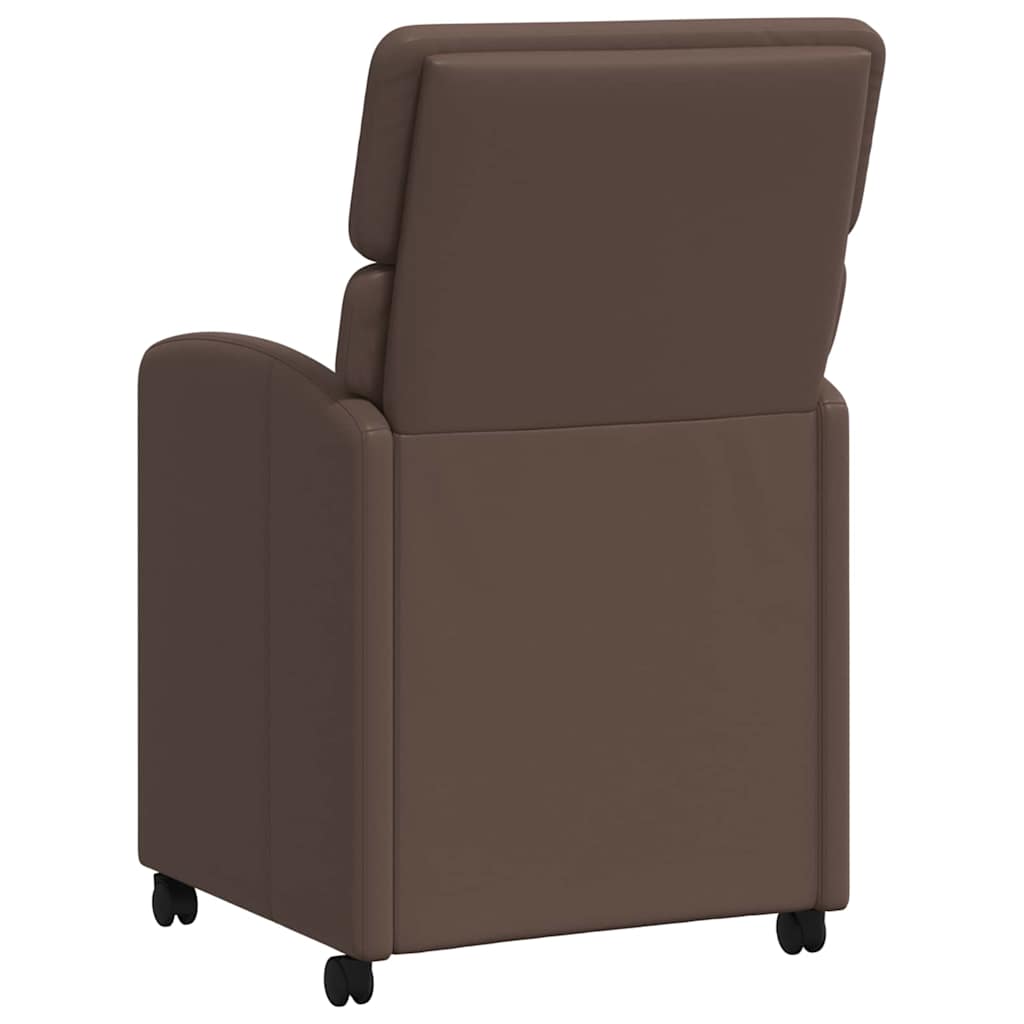 Spisebordsstole med hjul 2 pcs Brun 58 x 65 x 98 cm Kunstlæder