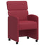 Spisebordsstole med hjul med hjul 2 pcs Vinrød 58 x 65 x 98 cm