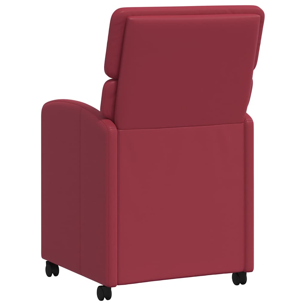 Spisebordsstole med hjul med hjul 2 pcs Vinrød 58 x 65 x 98 cm