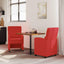 Spisebordsstole med hjul 2 pcs Rød 58 x 65 x 98 cm Kunstlæder