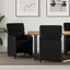 Spisebordsstole med hjul 2 pcs Sort 58 x 65 x 98 cm Kunstlæder