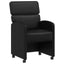 Spisebordsstole med hjul 2 pcs Sort 58 x 65 x 98 cm Kunstlæder