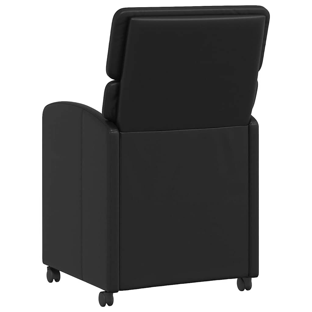 Spisebordsstole med hjul 2 pcs Sort 58 x 65 x 98 cm Kunstlæder