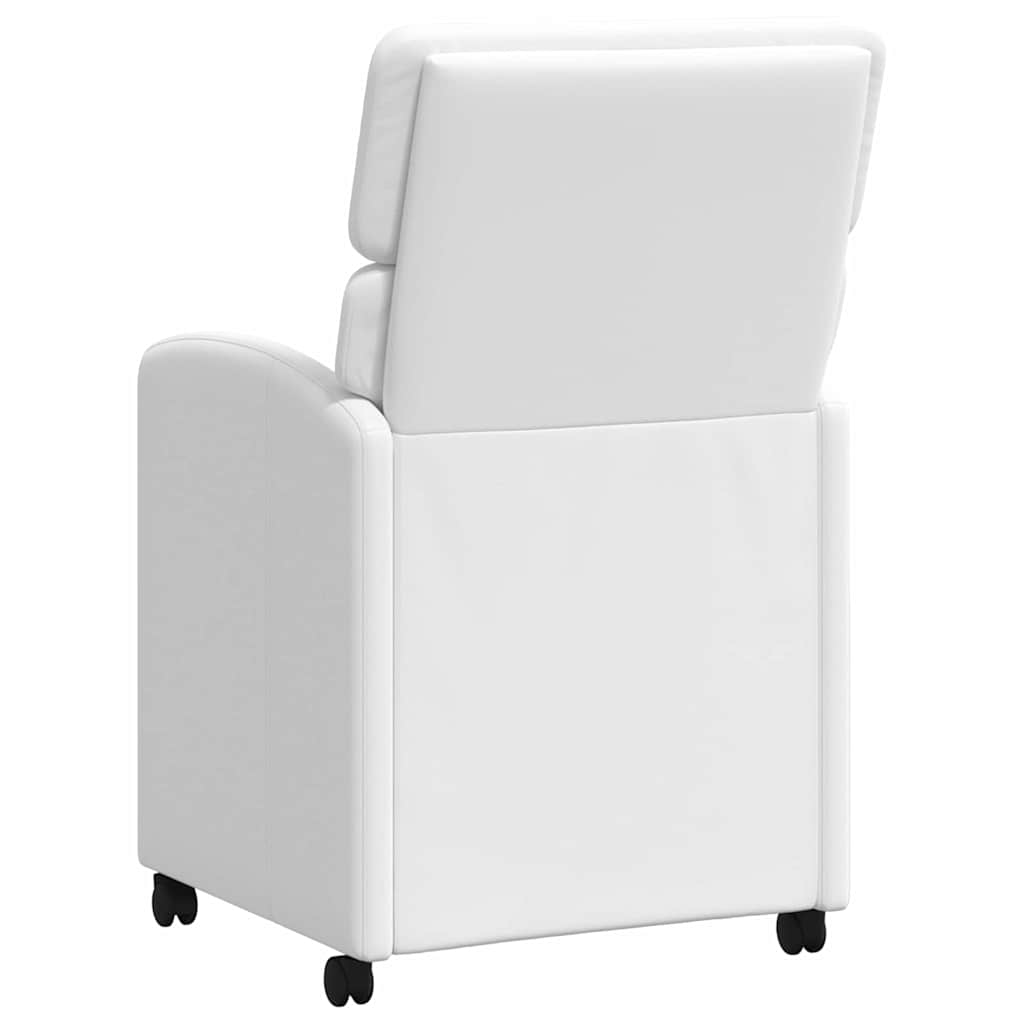 Spisebordsstole med hjul 2 pcs Hvid 58 x 65 x 98 cm Kunstlæder