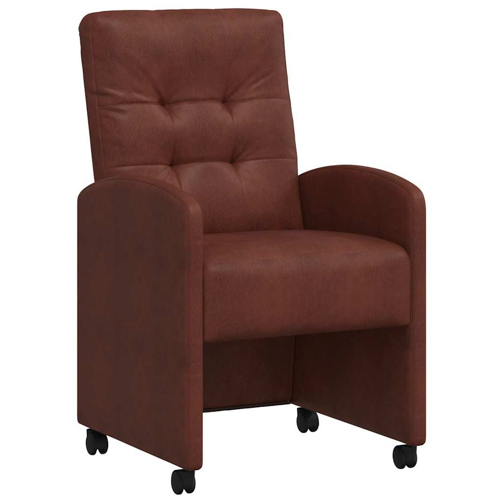 Spisebordsstole med hjul 2 pcs Skinnende brun 58 x 67 x 97 cm