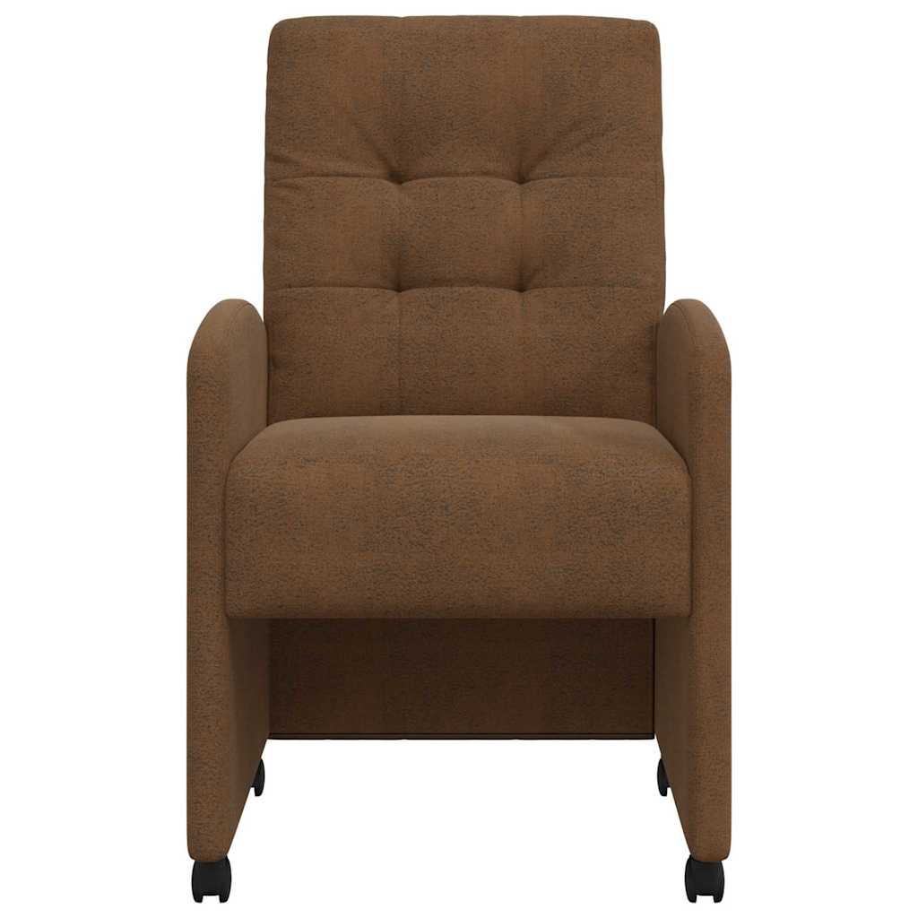 Spisebordsstole med hjul med hjul 2 pcs Brun 58 x 67 x 97 cm
