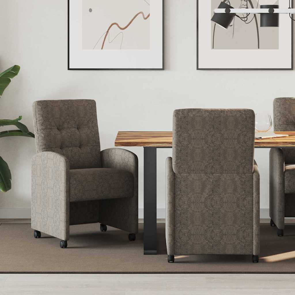 Spisebordsstole med hjul 2 pcs Mørkegrå 58 x 67 x 97 cm