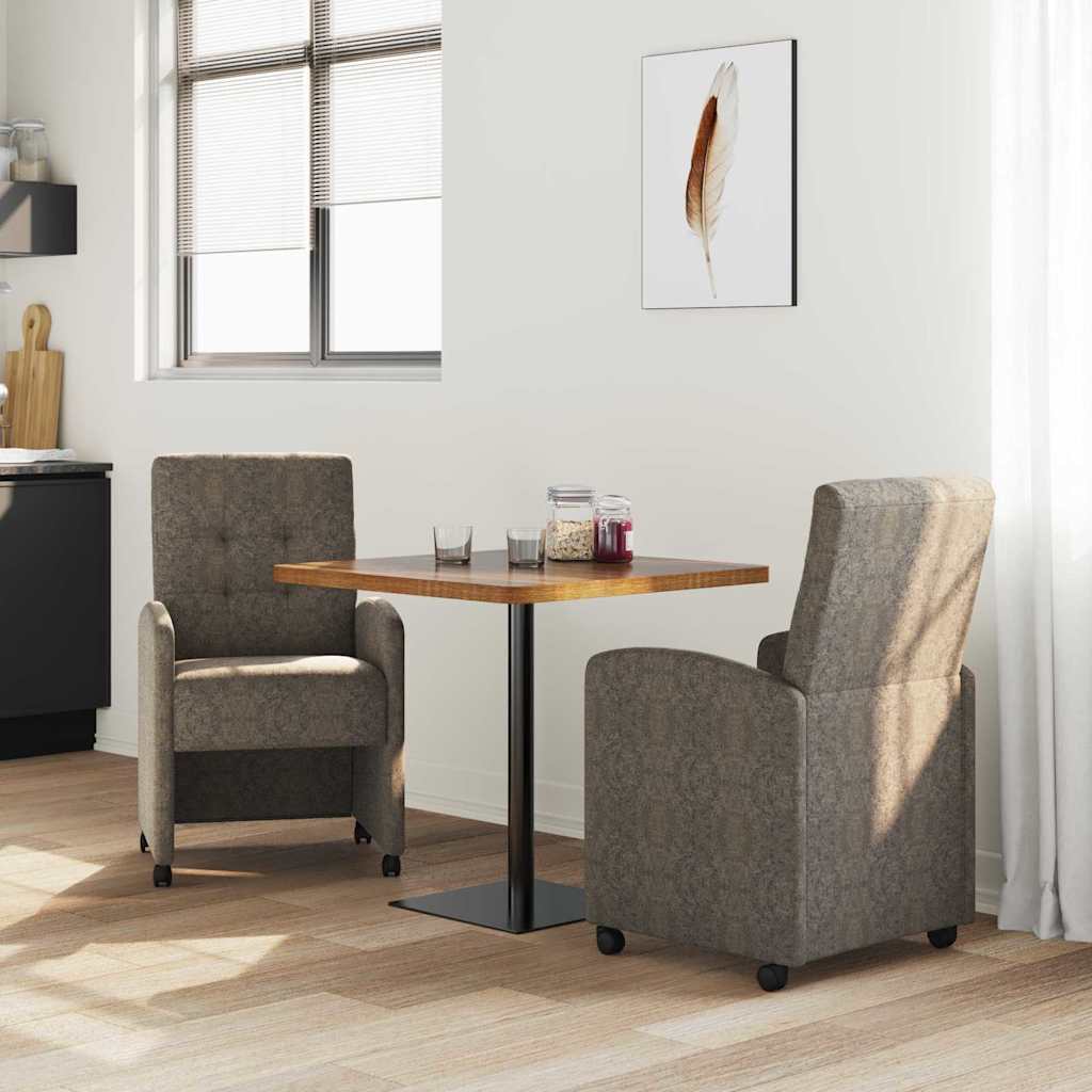 Spisebordsstole med hjul 2 pcs Mørkegrå 58 x 67 x 97 cm