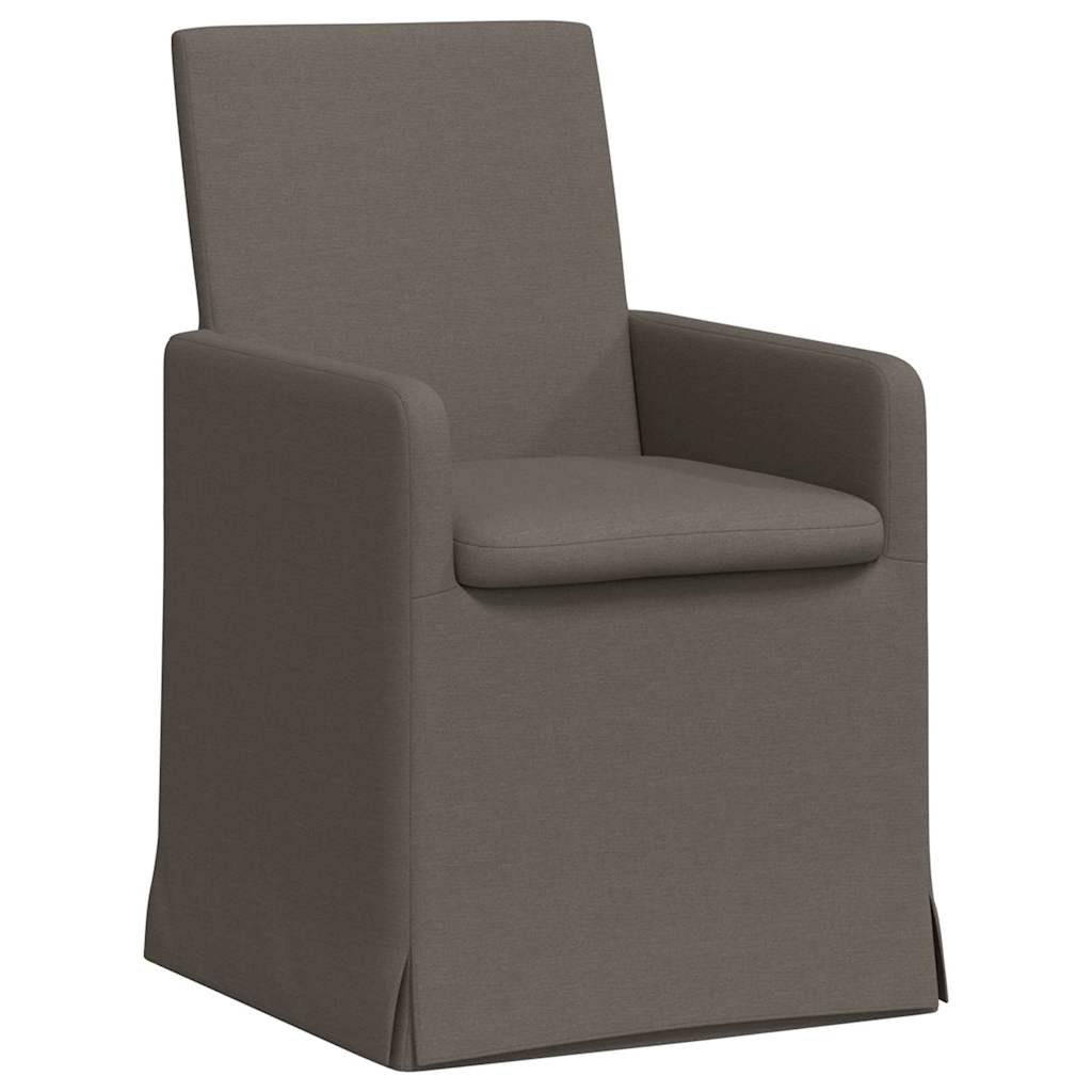 Spisestole med hjul 2 pcs Lysegrå 57 x 67 x 95 cm Linned