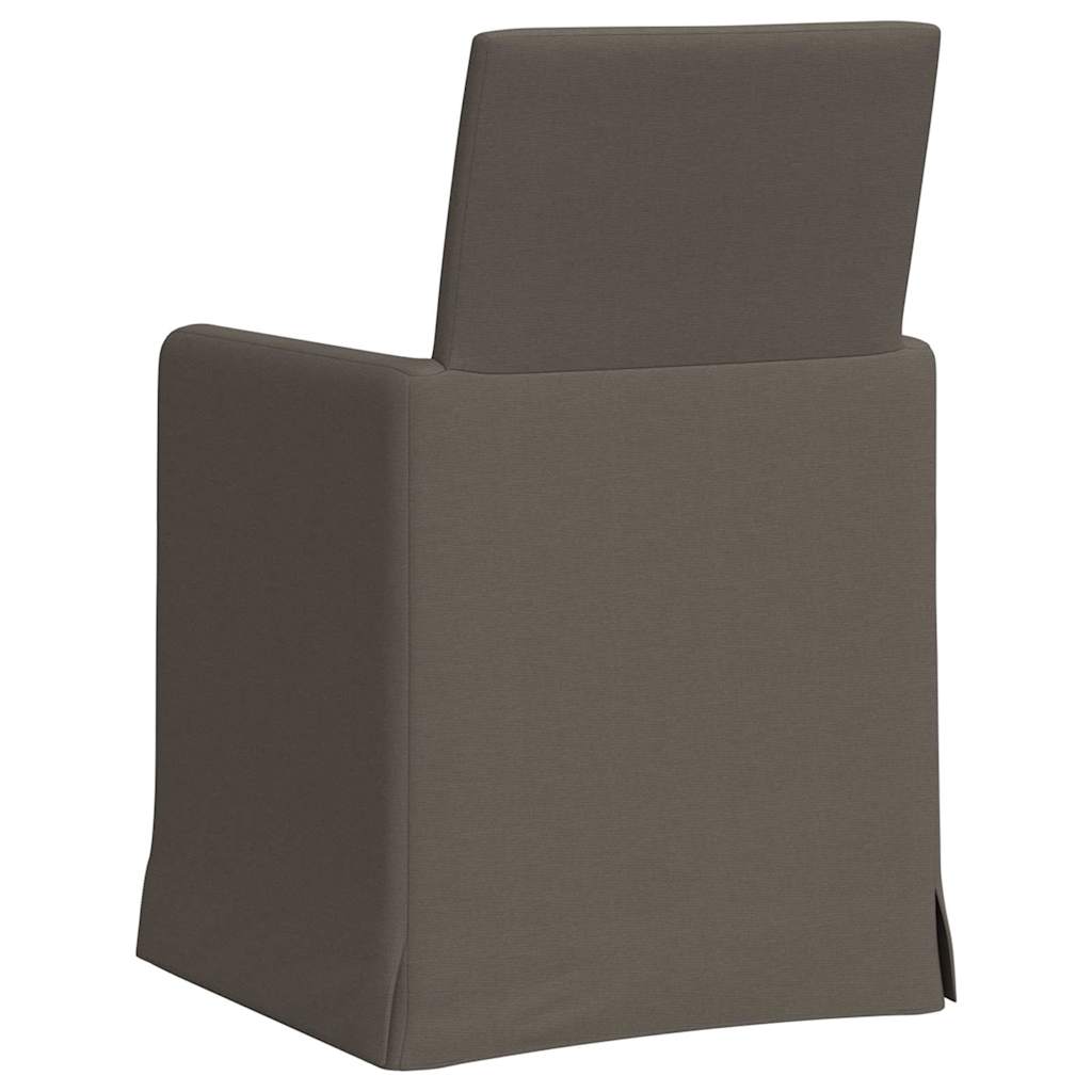Spisestole med hjul 2 pcs Lysegrå 57 x 67 x 95 cm Linned