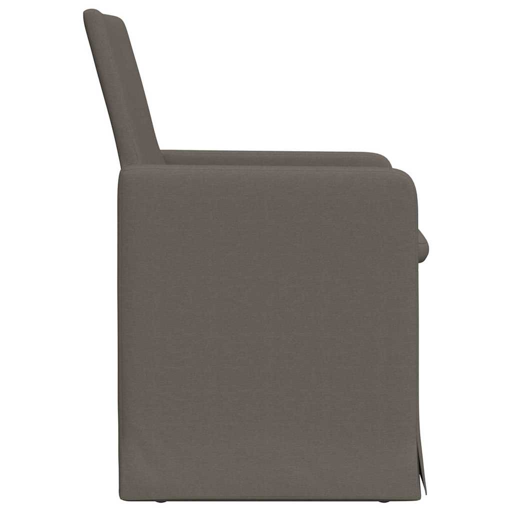 Spisestole med hjul 2 pcs Lysegrå 57 x 67 x 95 cm Linned