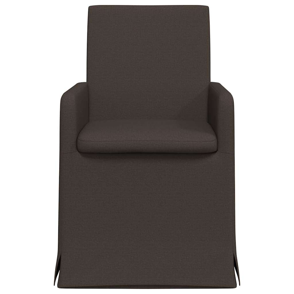 Spisestole med hjul 2 pcs Mørkegrå 57 x 67 x 95 cm Linned