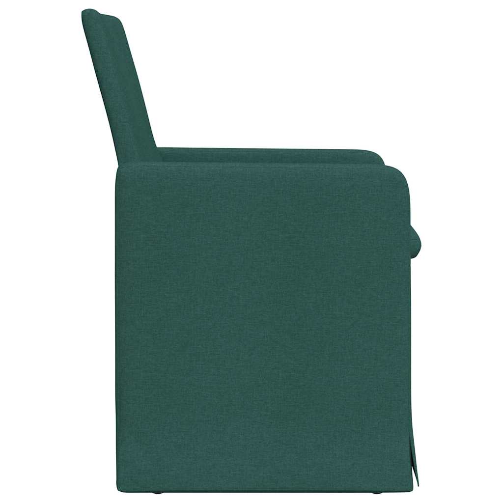 Spisestole 2 pcs Mørkegrøn 57 x 67 x 95 cm Stof
