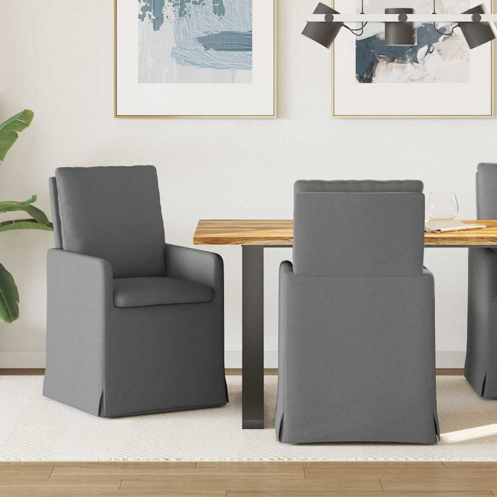 Spisestole 2 pcs Mørkegrå 57 x 67 x 98 cm Stof