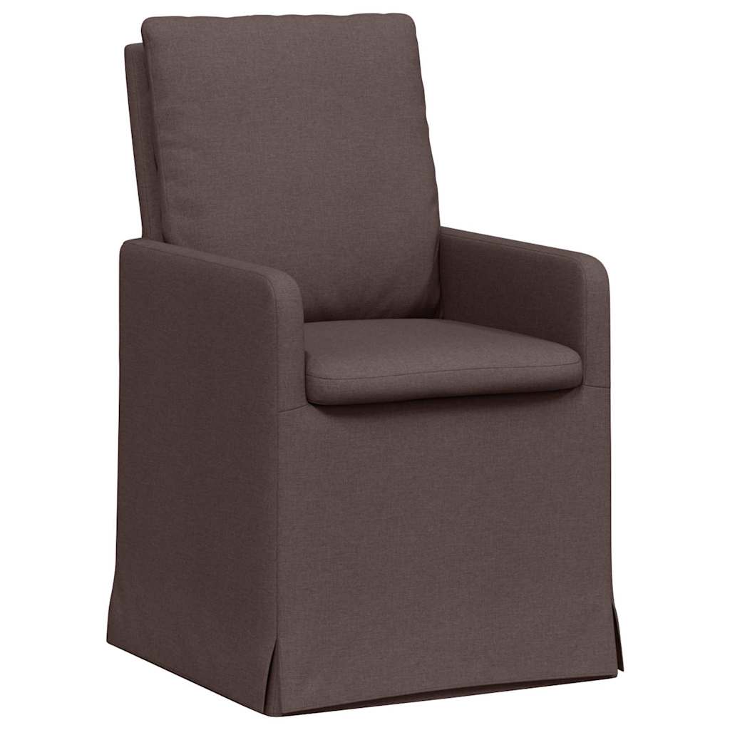 Spisestole 2 pcs Mørkebrun 57 x 67 x 98 cm Stof