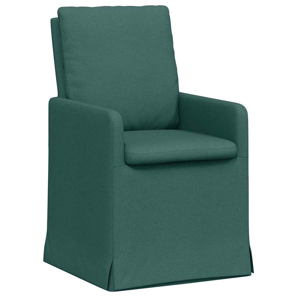 Spisestole 2 pcs Mørkegrøn 57 x 67 x 98 cm Stof