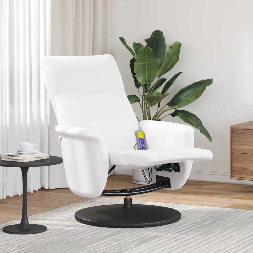 Massage Lænestol Hvid 71 x 90 x 105 cm Faux læder