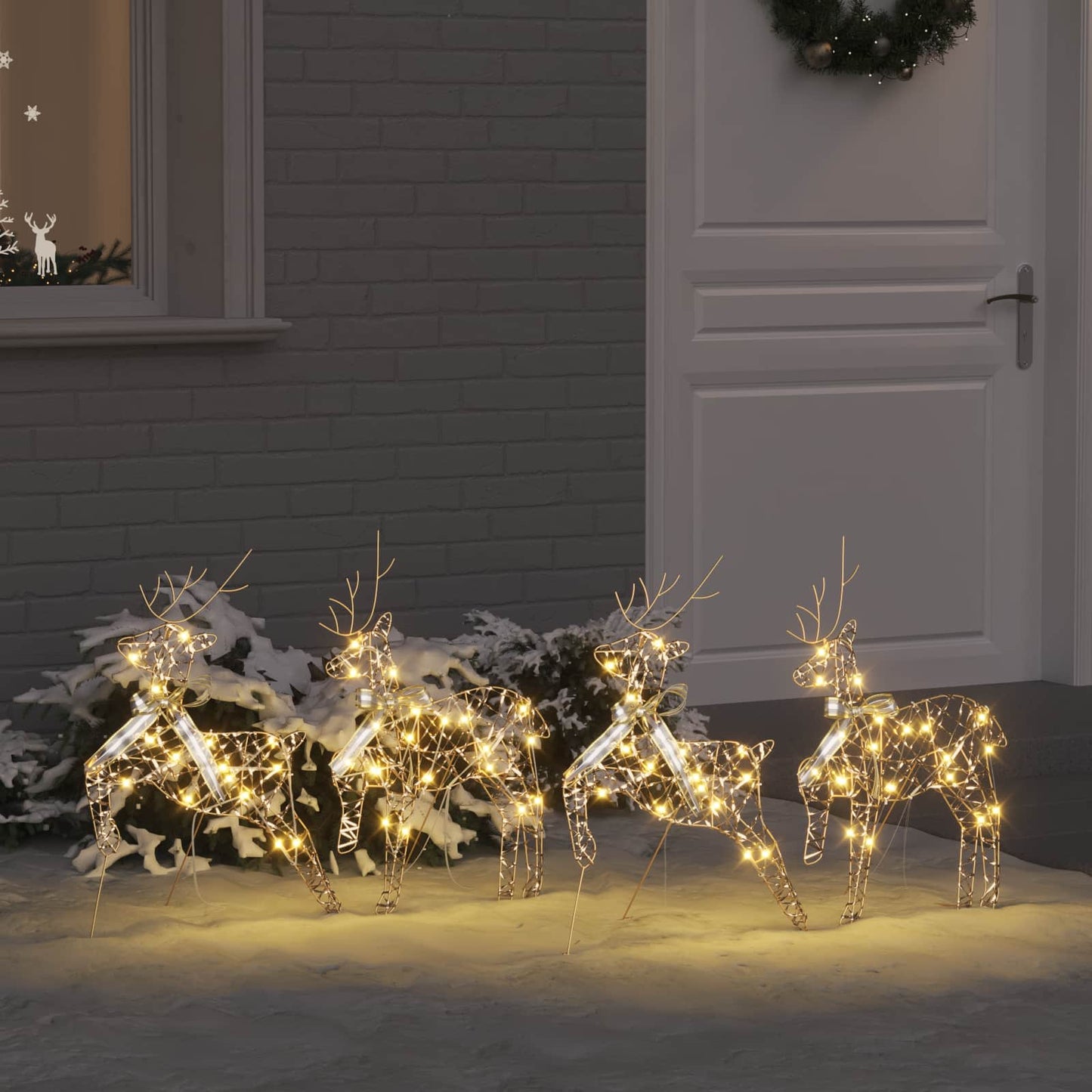 LED Rensdyr med 80 LED'er 4 pcs Guld PET