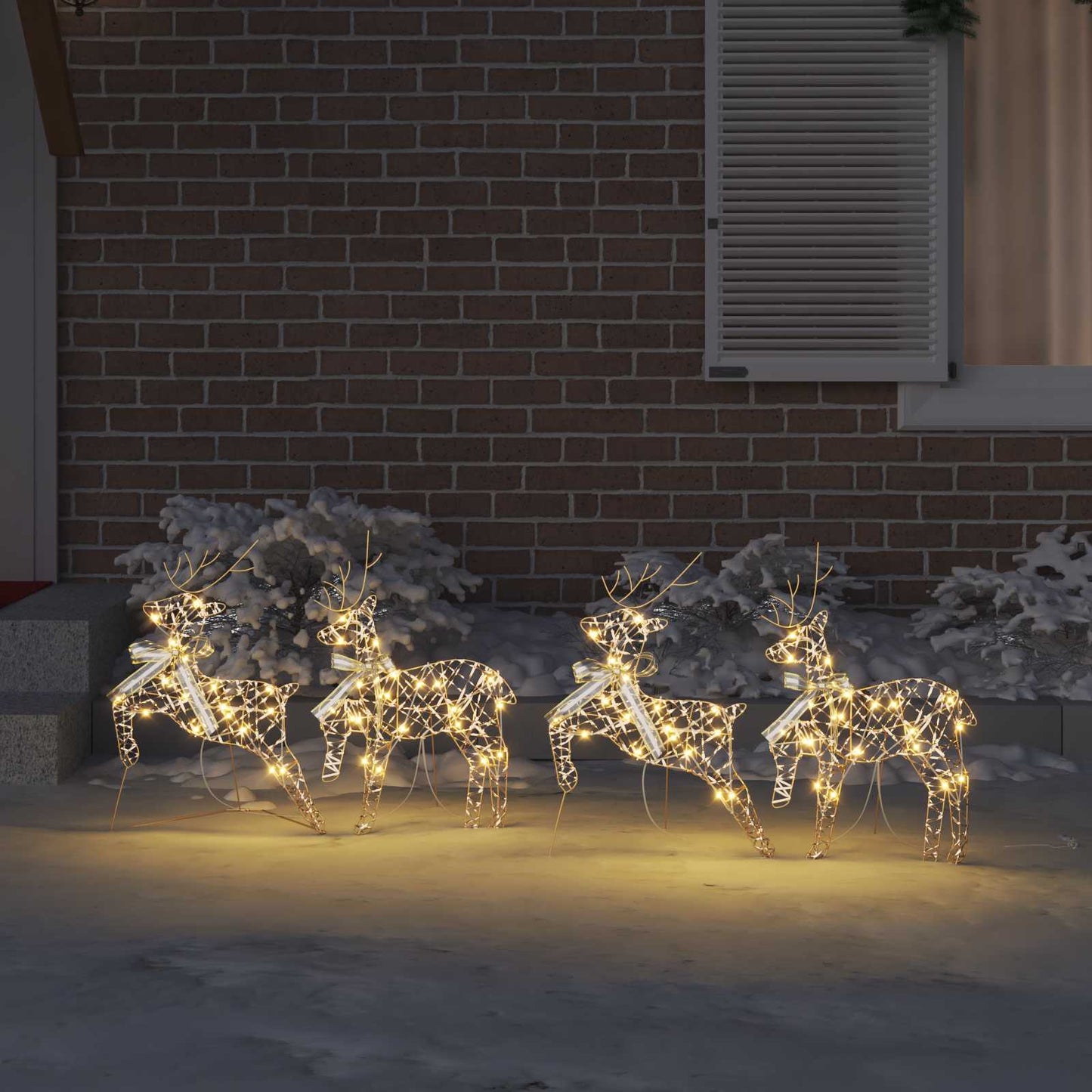 LED Rensdyr med 80 LED'er 4 pcs Guld PET