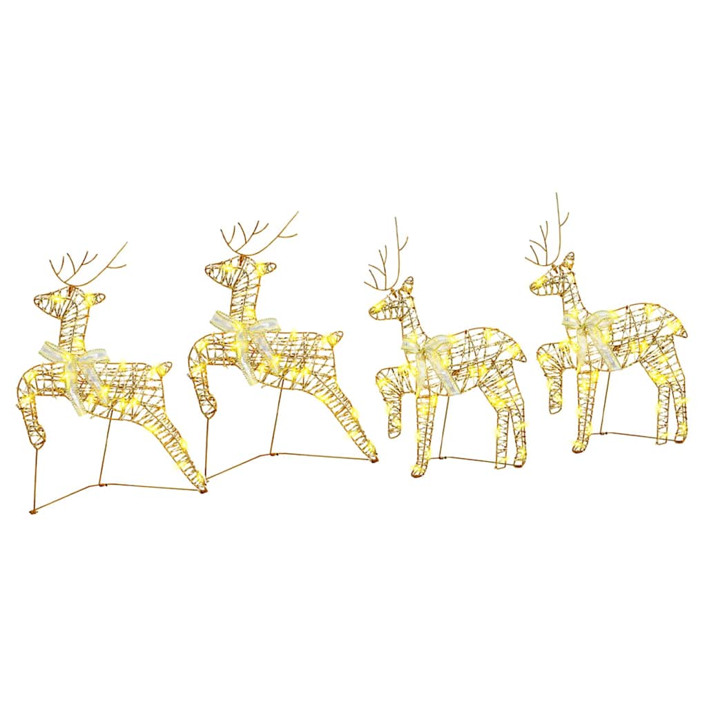 LED Rensdyr med 80 LED'er 4 pcs Guld PET