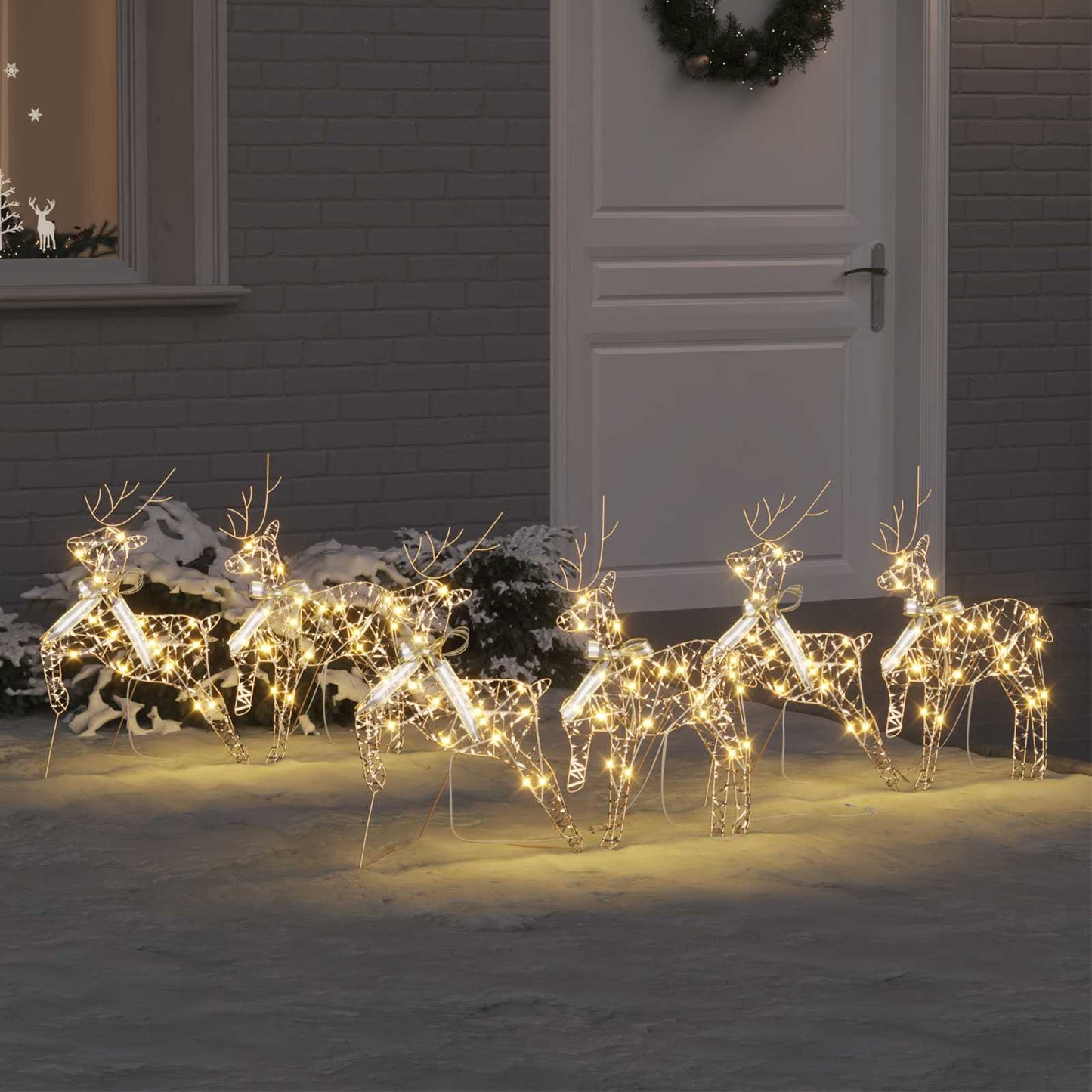 LED Rensdyr med 180 LED'er 6 pcs Guld PET