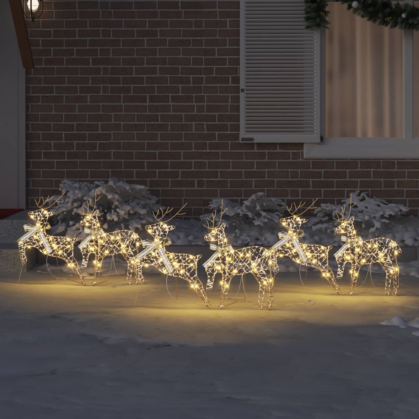 LED Rensdyr med 180 LED'er 6 pcs Guld PET