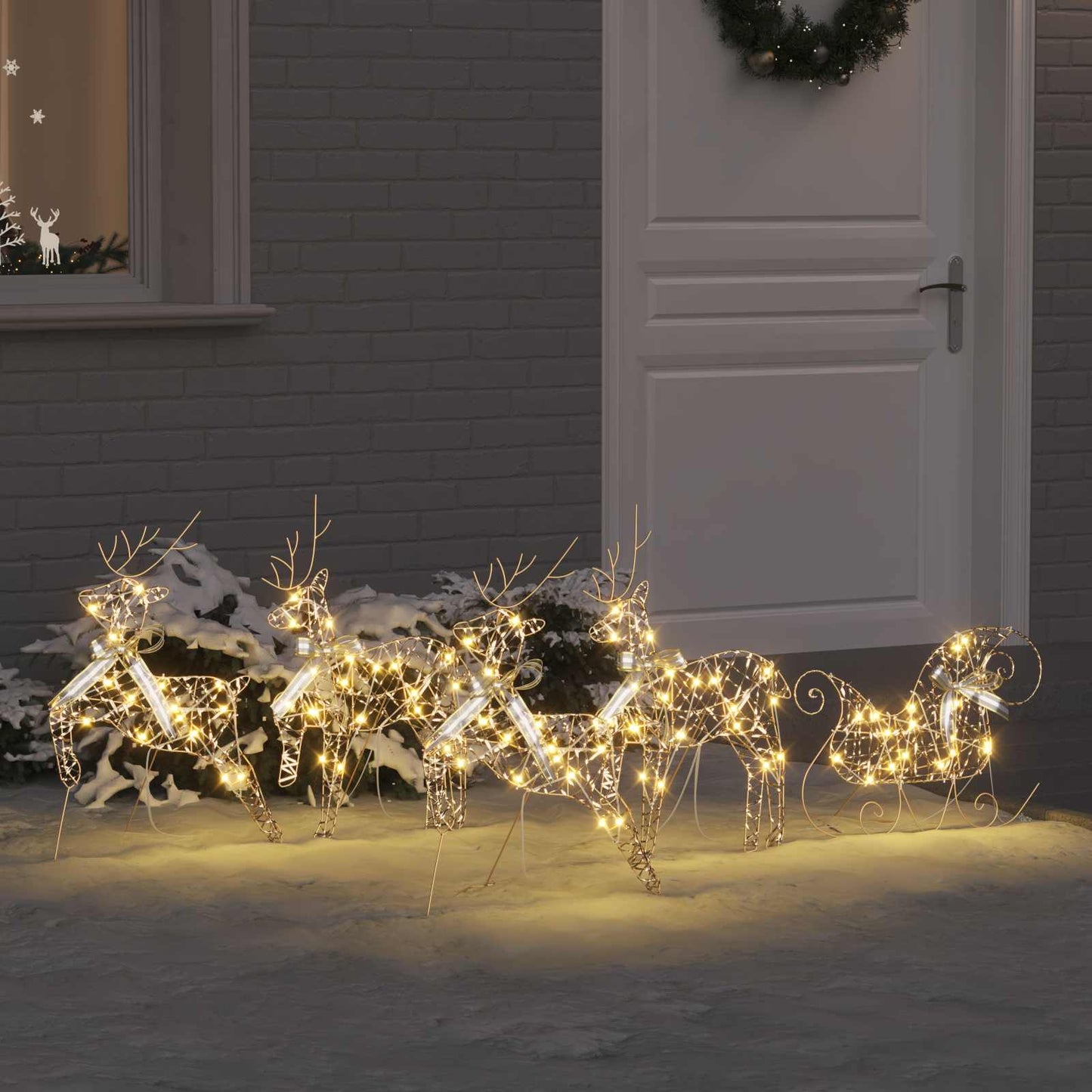 LED Rensdyr med 40 LED'er 5 pcs Guld PET