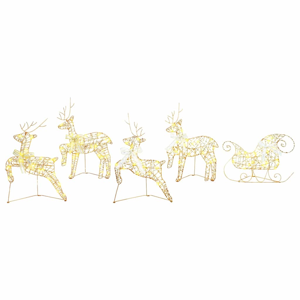 LED Rensdyr med 40 LED'er 5 pcs Guld PET