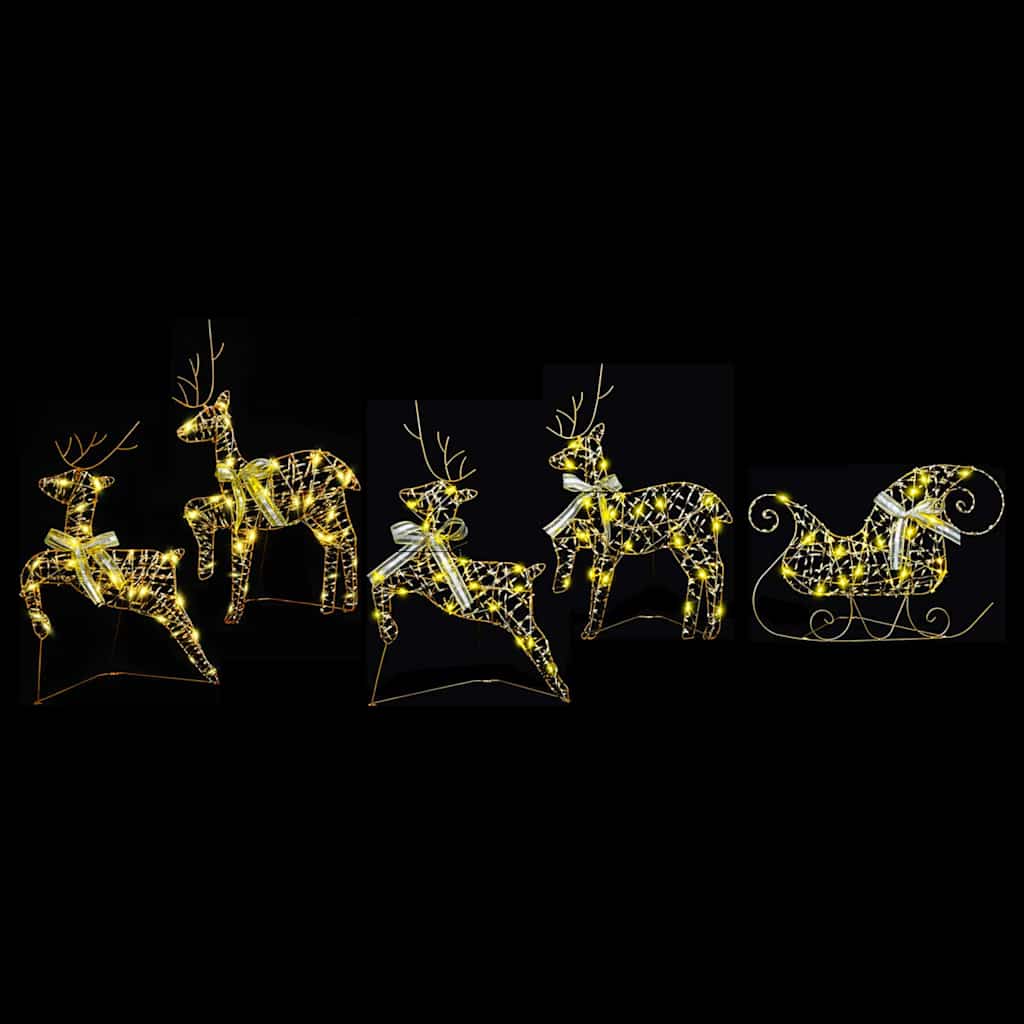LED Rensdyr med 40 LED'er 5 pcs Guld PET