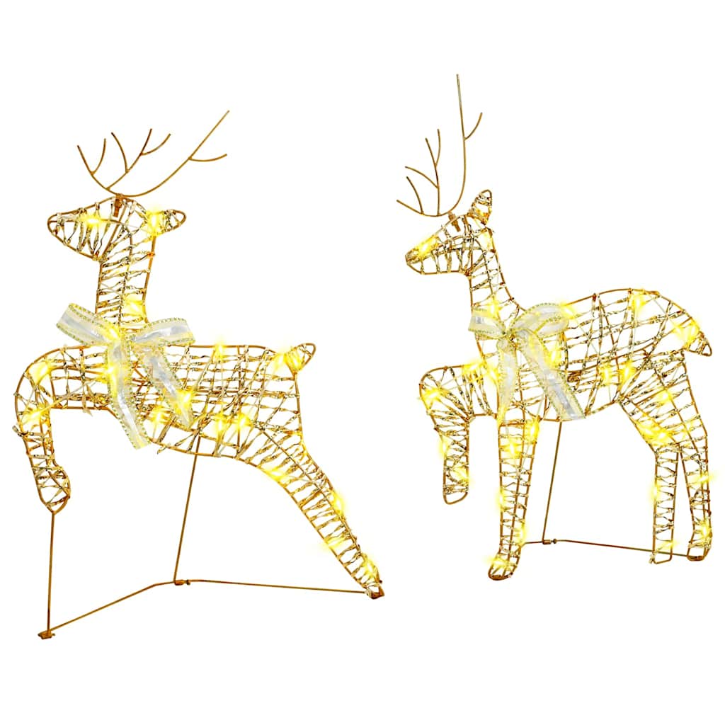 LED Rensdyr med 40 LED'er 5 pcs Guld PET