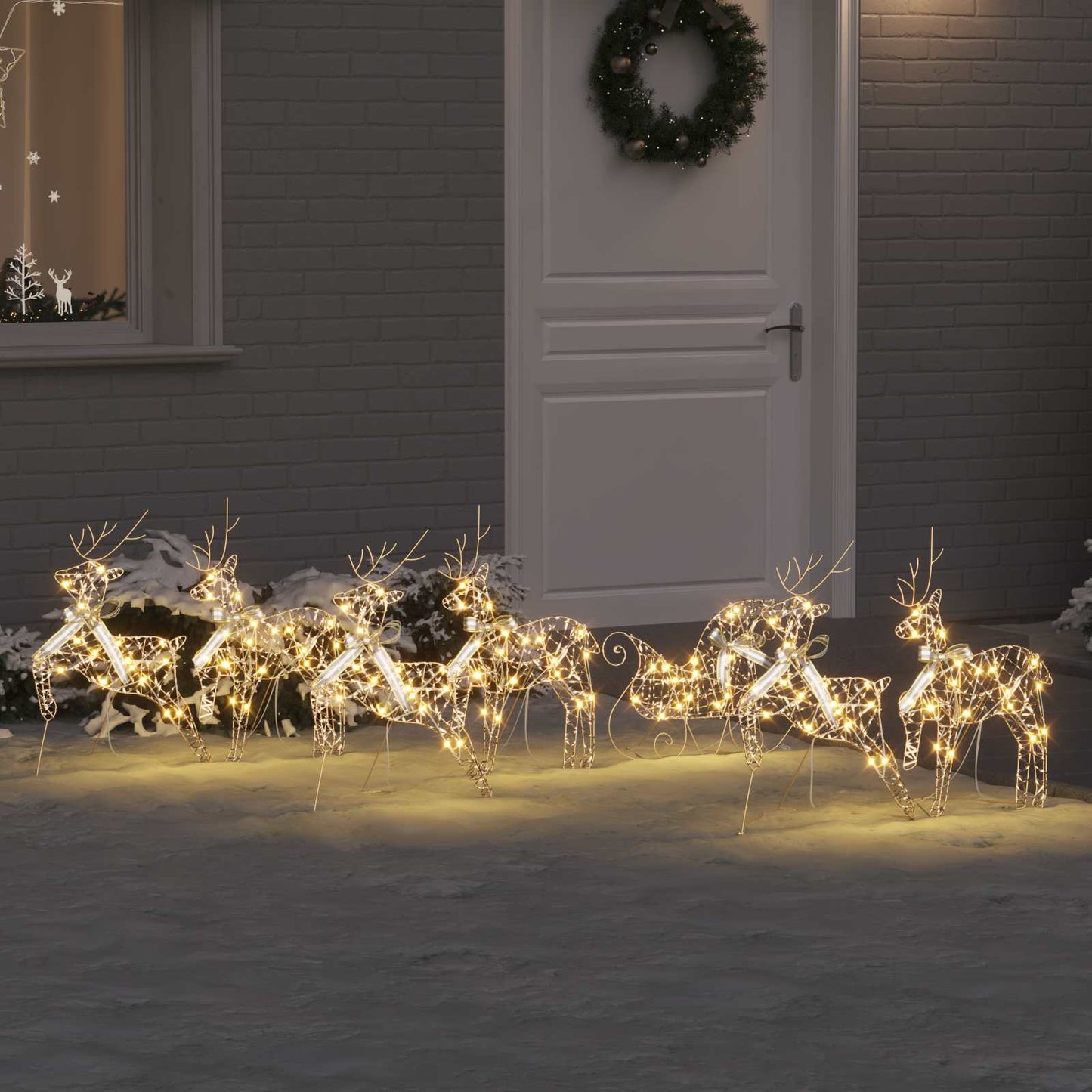 LED Rensdyr med 40 LED'er 7 pcs Guld PET