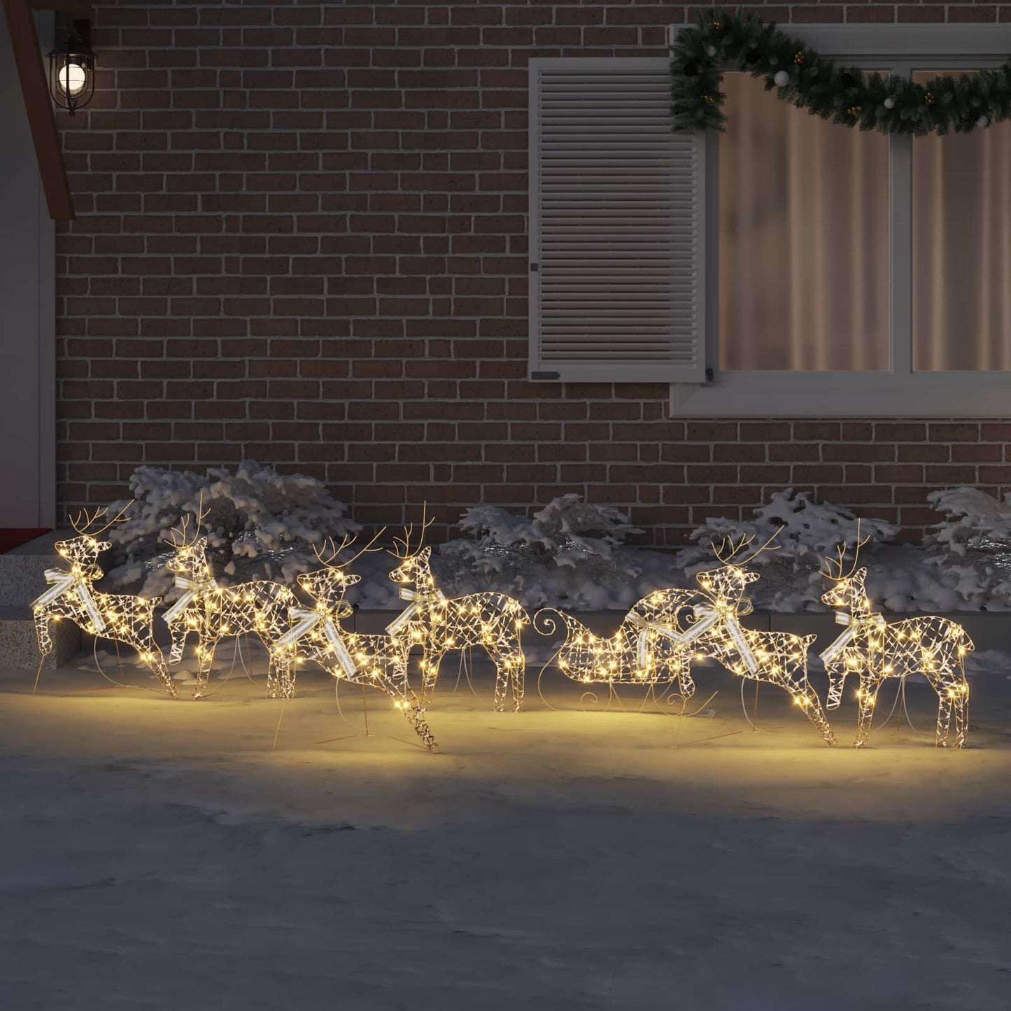 LED Rensdyr med 40 LED'er 7 pcs Guld PET