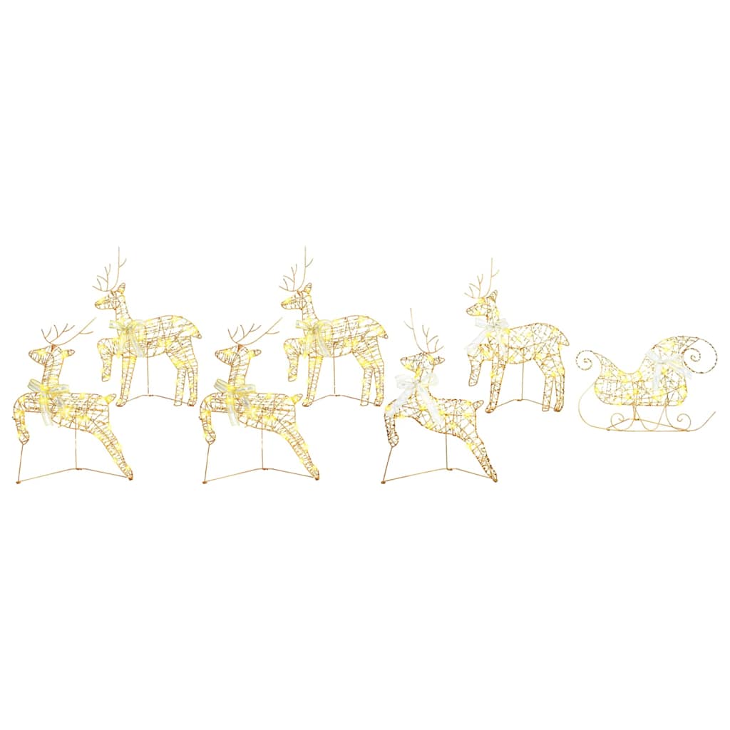 LED Rensdyr med 40 LED'er 7 pcs Guld PET